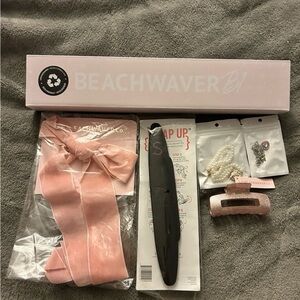 Beachwaver B1 Curling Iron Pink Hair Styling Set